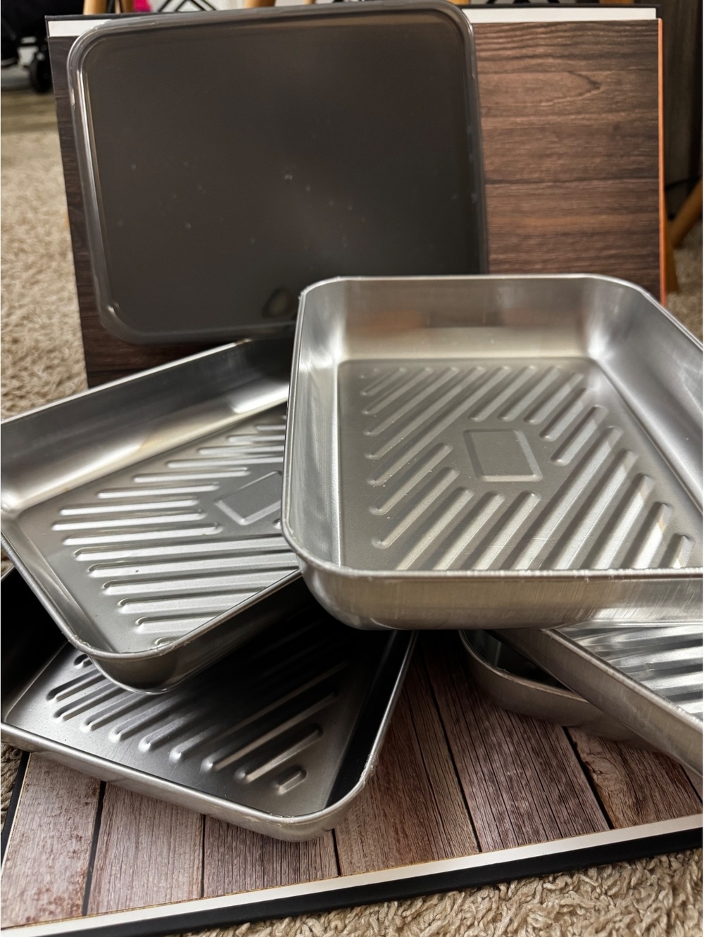 5 Pc Stainless Steel Food Storage Containers w/ Lids Meal Prep Stackable